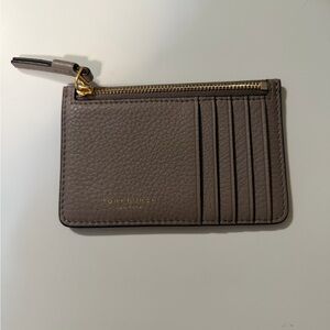 Tory Burch Taupe Leather Card Holder